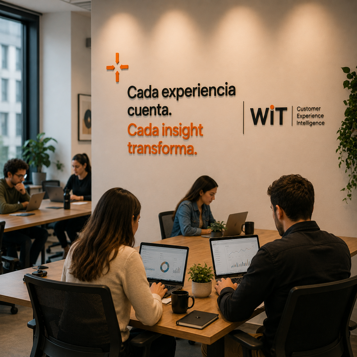 Equipo WIT trabajando en oficina — Customer Experience Intelligence